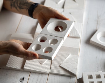 Handmade Gypsum 3D Wall Art Tiles: DIY Craft Supply (9x9cm)