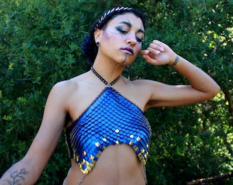 Scale Mail Chest Armor, Renaissance Festival Outfit, Dragon Scale Serpent, Selene Goddess, Burning Man, Warrior Princess