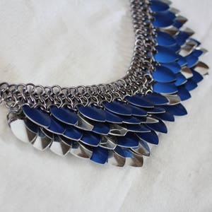 Mermaid Serpent Scale Necklace, Ladies Armor Jewelry, Sea Witch Costume, Burning Man, Steampunk Festival Fashion