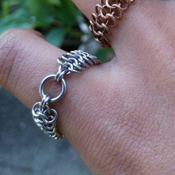 Chainmaille Ring With Center Detail, Gothic Moon Child, Elven Fantasy Priests, Witches Jewelry Box, Renaissance Festival Fashion