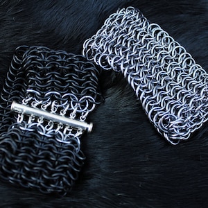 Warrior Chain Mail Cuff, Unisex Bracelet European 6in1, Chain Mail Jewelry, Skyrim Armor, Burning Man