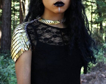 Hemera Spaulders Chainmail Armor, Modern Medieval Renaissance Festival, Burning Man, Fantasy Cosplay Outfit