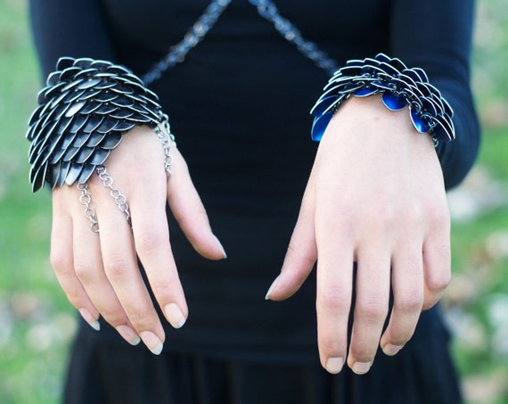 Dragon Scale Glove Gothic Slave Bracelet Armor Pagan Witch
