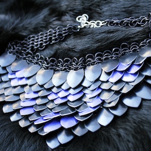 Dragon Scale Choker Necklace, Mother of Dragons, Burning Man, Renaissance Festival Armor, Fantasy Cosplay
