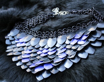 Dragon Scale Choker Necklace, Mother of Dragons, Burning Man, Renaissance Festival Armor, Fantasy Cosplay