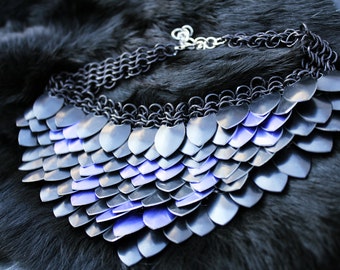 Dragon Scale Choker Necklace, Mother of Dragons, Burning Man, Renaissance Festival Armor, Fantasy Cosplay