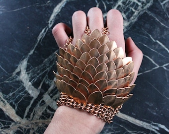 Steampunk Bronze Glove, Sekhmet Egyptian War Goddess, Burning Man Festival Larp Medieval Jewelry