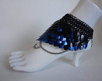 Amphitrite's Foot Armor, Dragon Mermaid Anklet Jewelry, Burning Man, Gothic Occult Accessories, Renaissance Festival Fashion