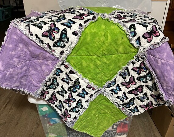Butterfly Rag Quilt Pattern SOLD) Cutie Butterfly Quilt Jacket With A