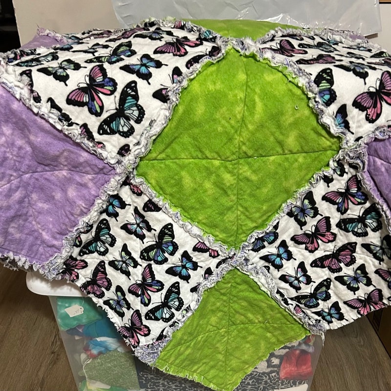 Butterfly Rag Quilt - Etsy