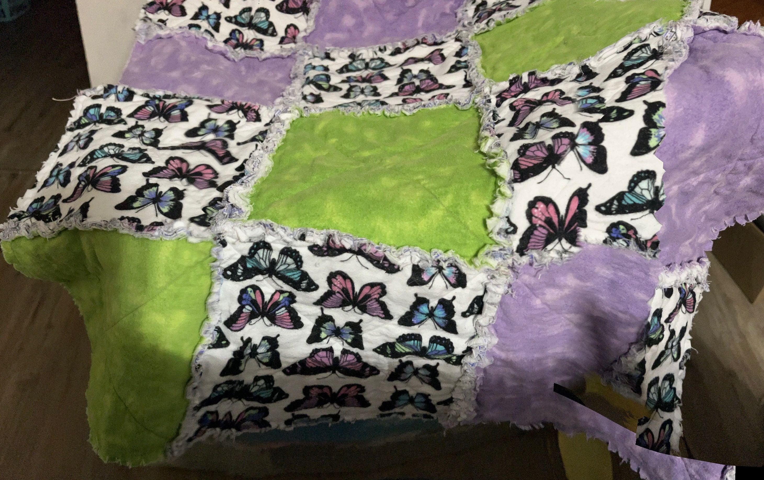 Butterfly Rag Quilt - Etsy