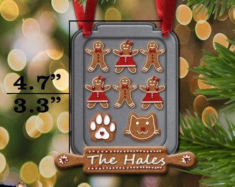 Personalized Gingerbread Cookie Sheet Christmas Ornament/Family Christmas Ornament / Personalized Ornament For Family