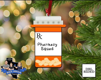 Décoration personnalisée pour flacon de pilules RX, équipe de pharmacie, décoration de Noël dans le domaine de la santé, décoration médicale