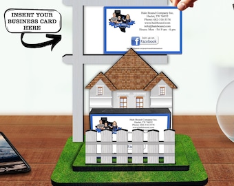Présentoir pour cartes de visite immobilières à 2 étages - Cadeaux porte-cartes de visite pour agents immobiliers