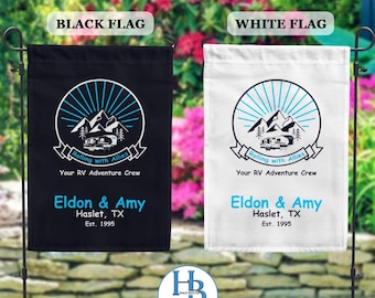 Alliance RV - Rolling with Allies - Drapeau de jardin personnalisé double face en microfibre douce