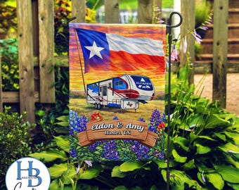 Drapeau de jardin pour camping-car Texas Alliance - Décoration d'extérieur pour camping-car TX Pride, drapeau de jardin double face pour campeurs