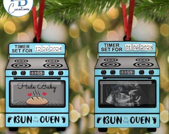 Décoration personnalisée pour chignon au four, décoration de grossesse, décoration de Noël en attente, souvenir de nouvelle maman.