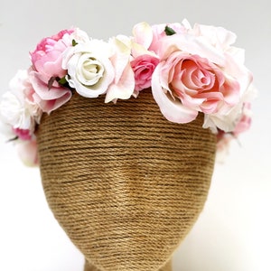Mommy & Me, Adult Flower Crown, Baby Shower, Pink, White, Bridal Flower Crown, Flower Crown, Wedding Flower Crown, Bridesmaid, Floral Crown