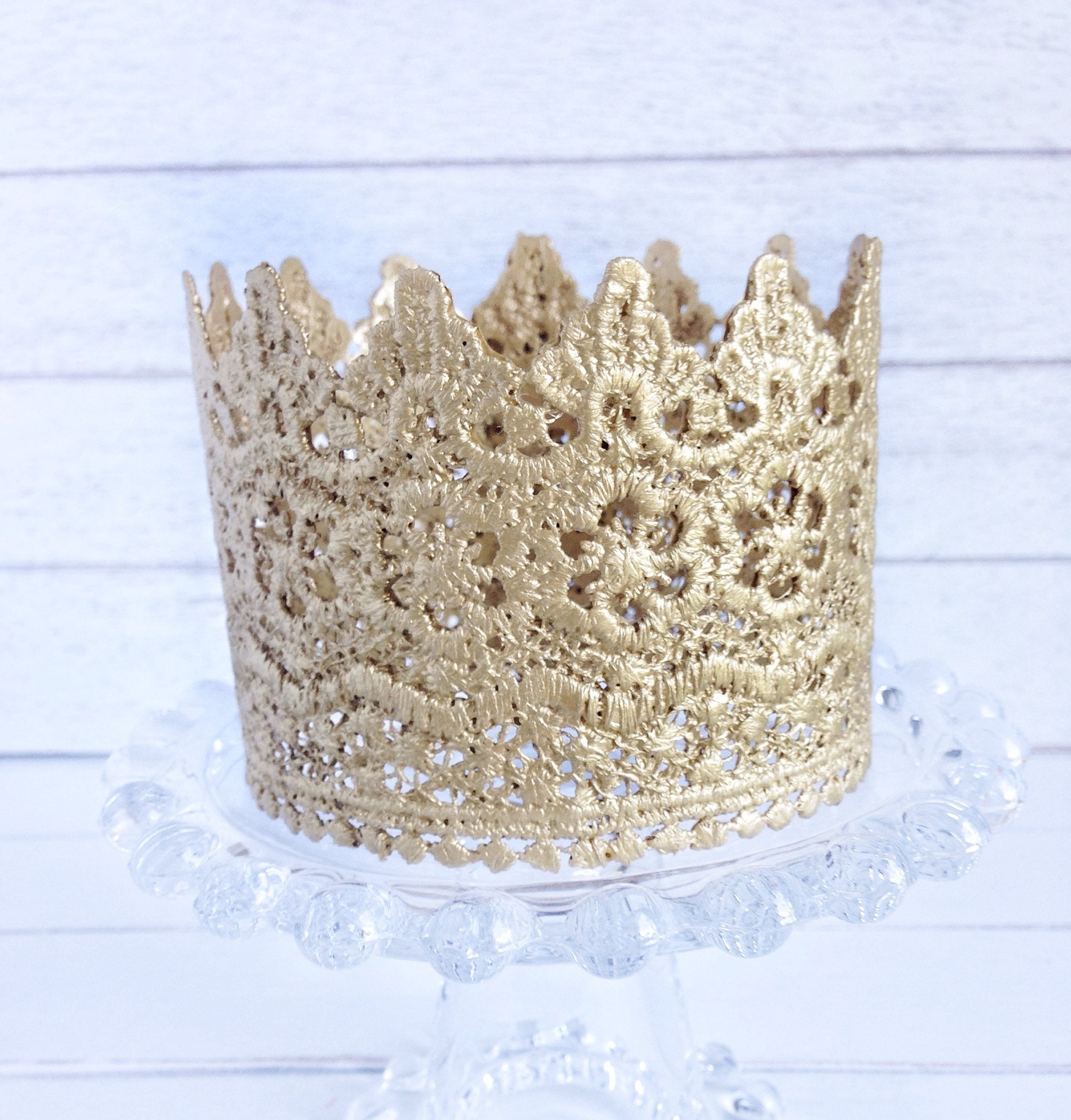 Crown Cake Topper, Princess Party, Birthday Cake Top, Tiara, Gold Baby ...