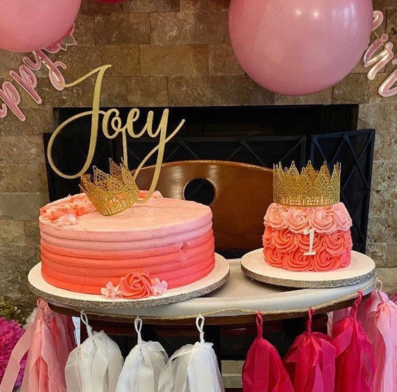 2 Goldene Krone Tortenaufsätze – 6 Cm Hoch, Für Geburtstag, Hochzeit & Babyparty