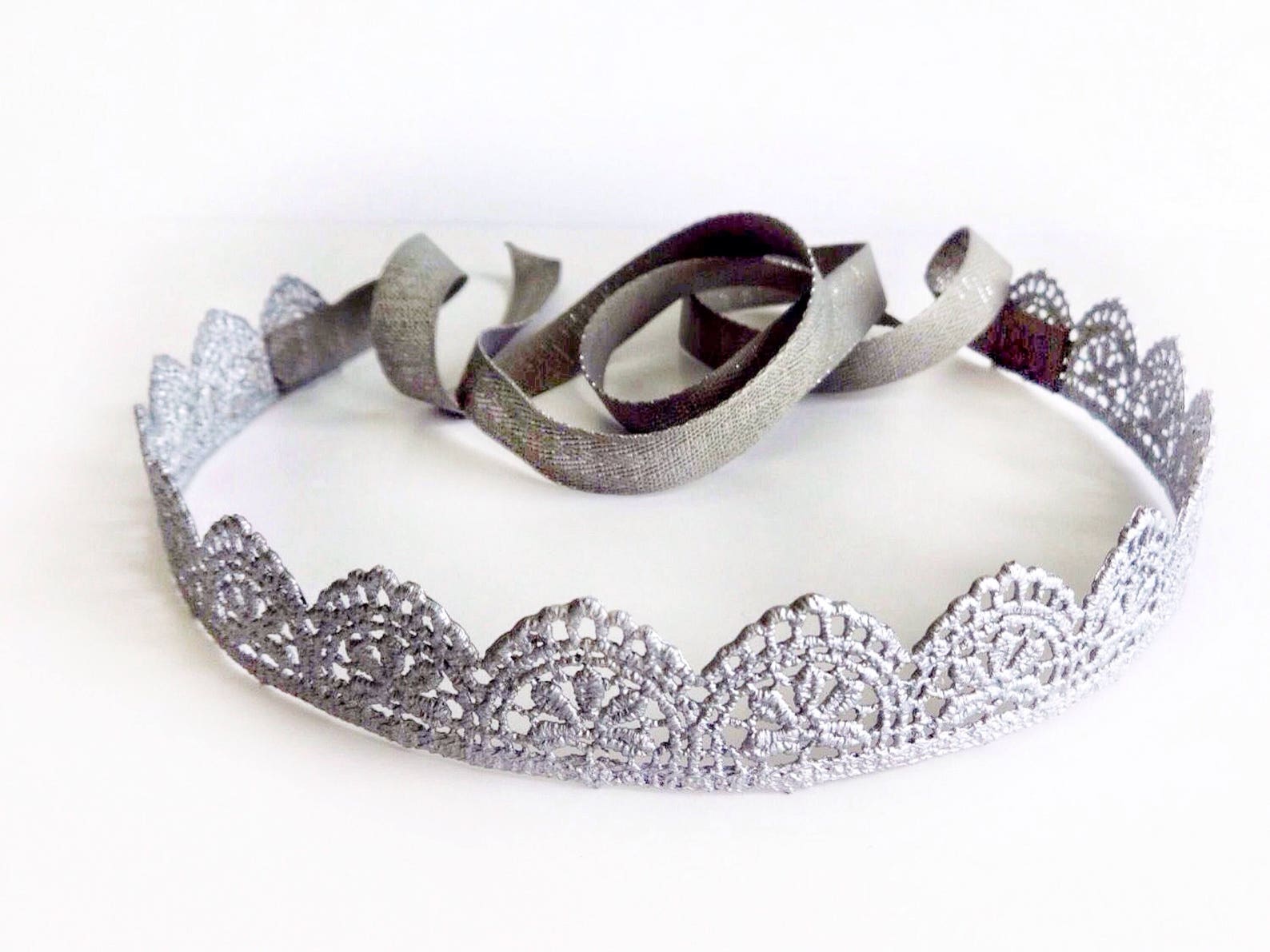 Gold Crown Lace Halo Headband-adjustable Belle-available in - Etsy