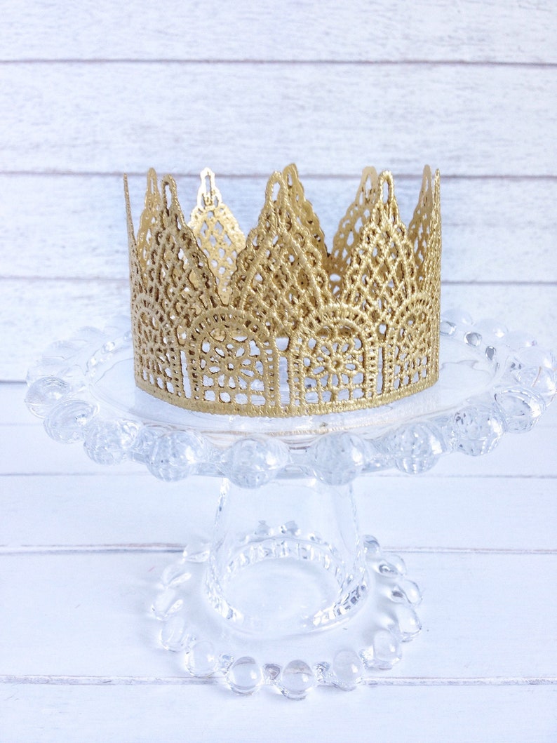 Crown Cake Topper Tiara Princess Party Gold Baby Crown Etsy