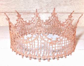 Gold Crown, Birthday Crown, Princess Crown, Lace Crown, Cosplay Crown, Halo Crown, Tiara, Lace Crown, Toddler Crown, Adult Birthday Crown