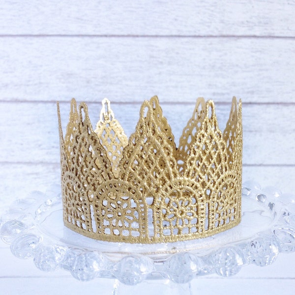 Crown Cake Topper, Tiara, Princess Party, Gold Baby Crown, Maternity, Birthday Cake Top, Cake Smash, Baby Shower Cake Topper, 1st Birthday