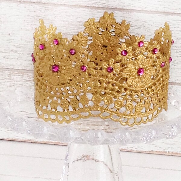 Cake Smash, Crown Cake Topper, Swarovski Crystals, Tiara, Princess, Gold Baby Crown, Maternity, Birthday Cake, Baby Shower, 1st Birthday