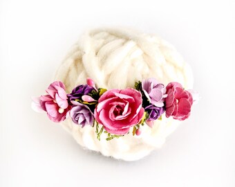 Baby Headbands, Baby Girl Headband, Floral Nylon Headband, Flower Crown Headband, Nylon Headbands, Newborn Headband, Infant Headband