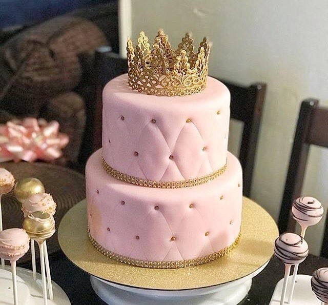 SisBroo 6 decorazioni per torta con corona dorata, decorazioni per torta di buon compleanno, corona da principessa, decorazioni per torte per compleanni, matrimoni, feste e baby shower, diadema di