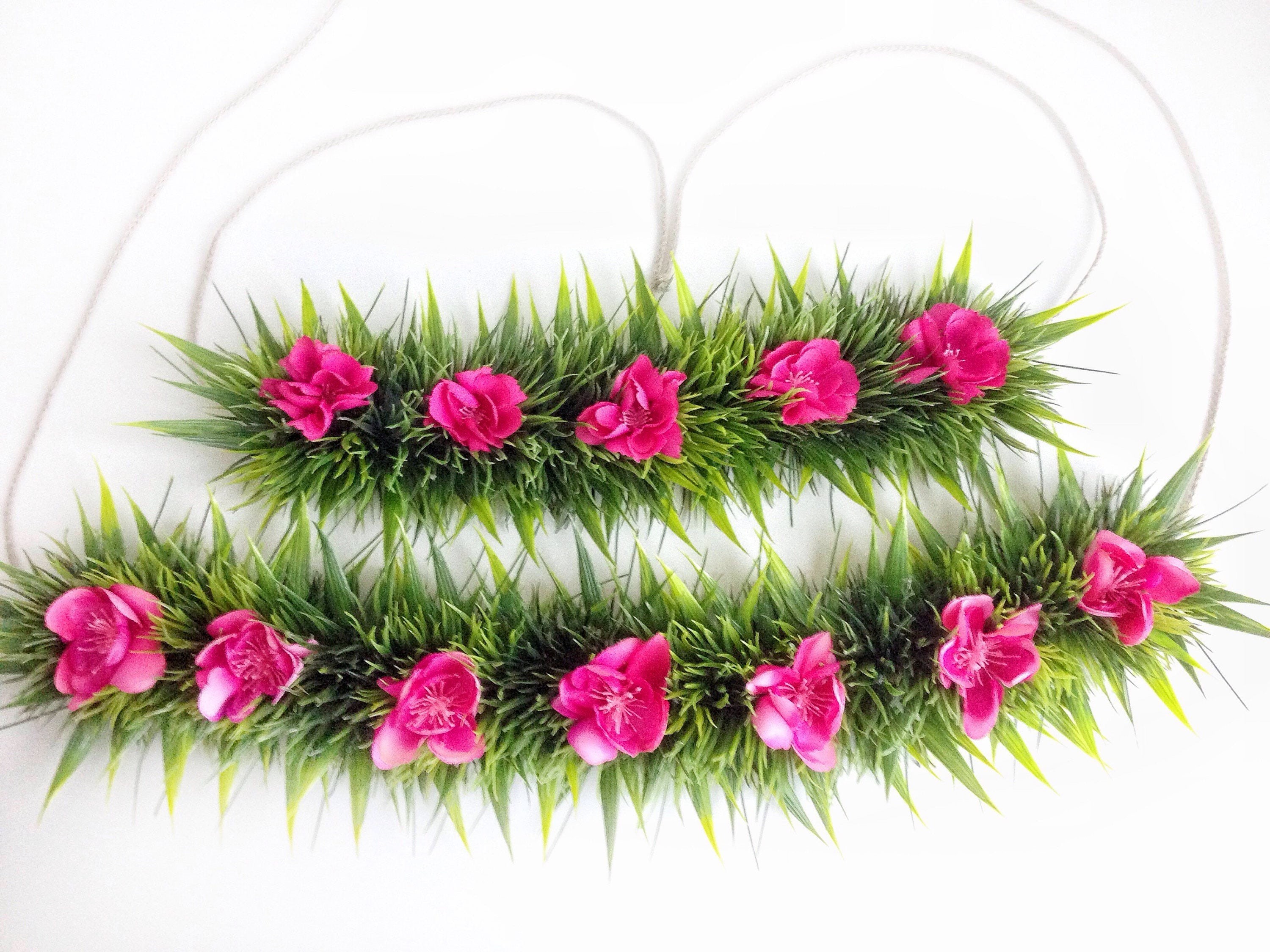 4 Fasce Per Capelli A Fiore Hawaiano - Coroncine Di Rose In Stoffa, Regolabili Per Matrimoni E Feste - 5