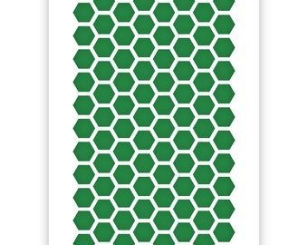 Qbix Hexagon Stencil - Honeycomb Stencil - Pattern Stencil - A5 Size -  Reusable Kids Friendly DIY Stencil for Painting, Baking, Crafts, Wall