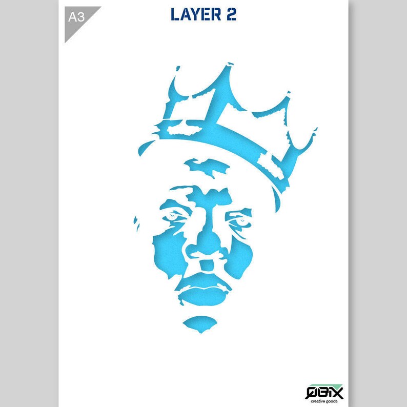 Notorious BIG Stencil Biggie Smalls Stencil 2 Layers A3 Etsy