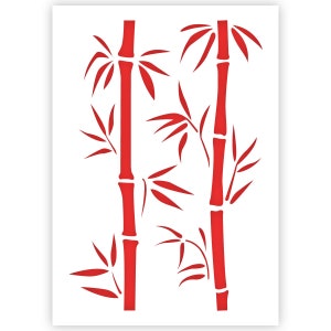 Bamboo Stencil - Bamboo Branch Stencil - Bamboo Leaves Stencil - A3 Reusable, Kids Friendly for ...