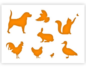 Farm Animals Stencil -  A3 Reusable, kids friendly for painting crafts stencil