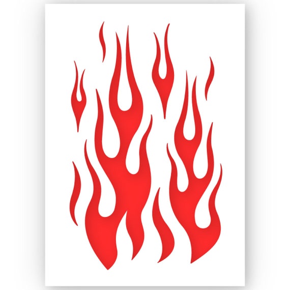 Flame Stencil Flames Stencil Fire Stencil A3 Reusable Etsy Norway flame-stencil-flames-stencil-fire-stencil-a3-reusable-etsy-norway