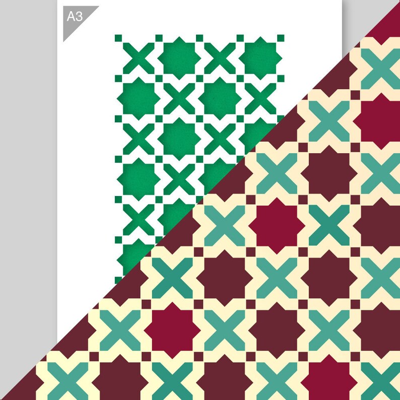 Tile Stencil Tile Pattern Template A3 Size Reusable | Etsy