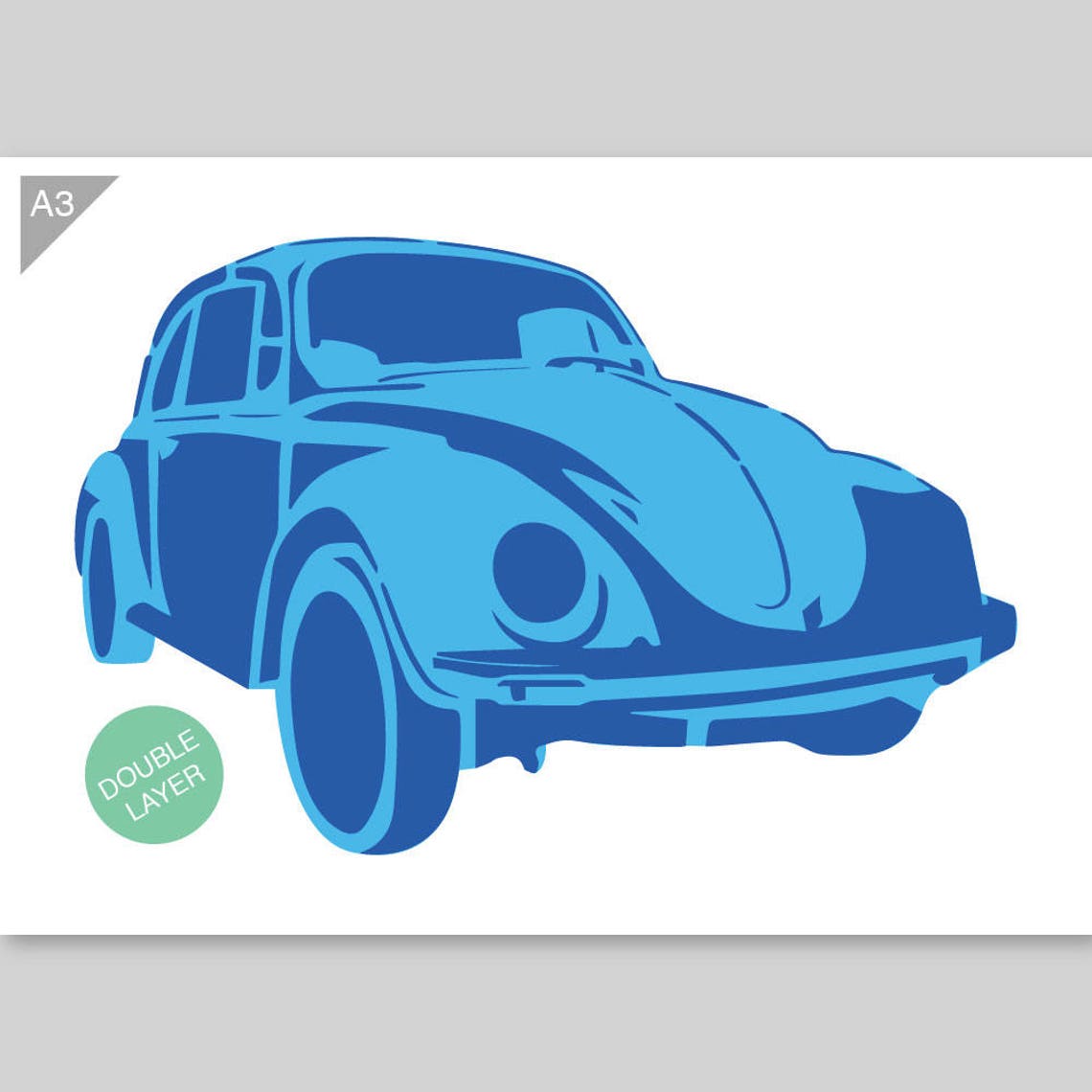 VW Beetle Stencil Car Stencil VW Bug Stencil 2 Layers A3 | Etsy