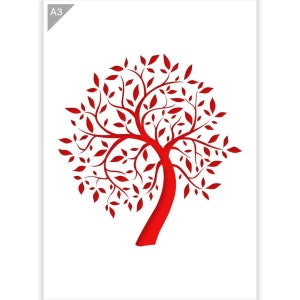 Tree Stencil Illustrative Tree Stencil Tree Leaves Stencil A3 Reusable kids friendly for painting crafts wall and furniture stencil image 1