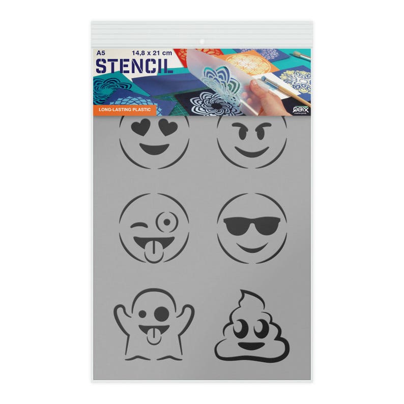 Emoji Stencil Emoticons Stencil Smiley Stencil A5 - Etsy