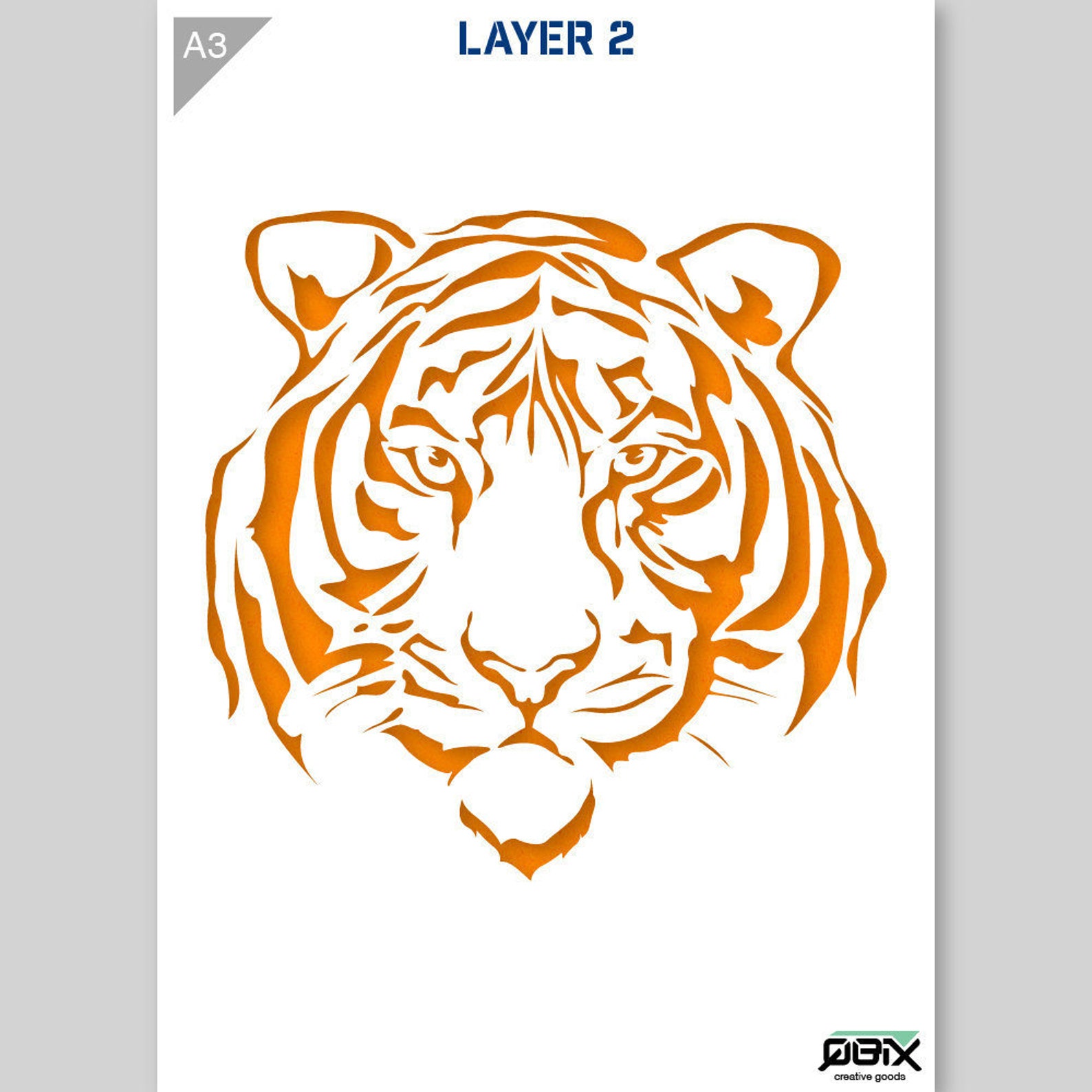 Tiger Stencil Tiger Head Stencil Siberian Tiger Stencil 2 - Etsy