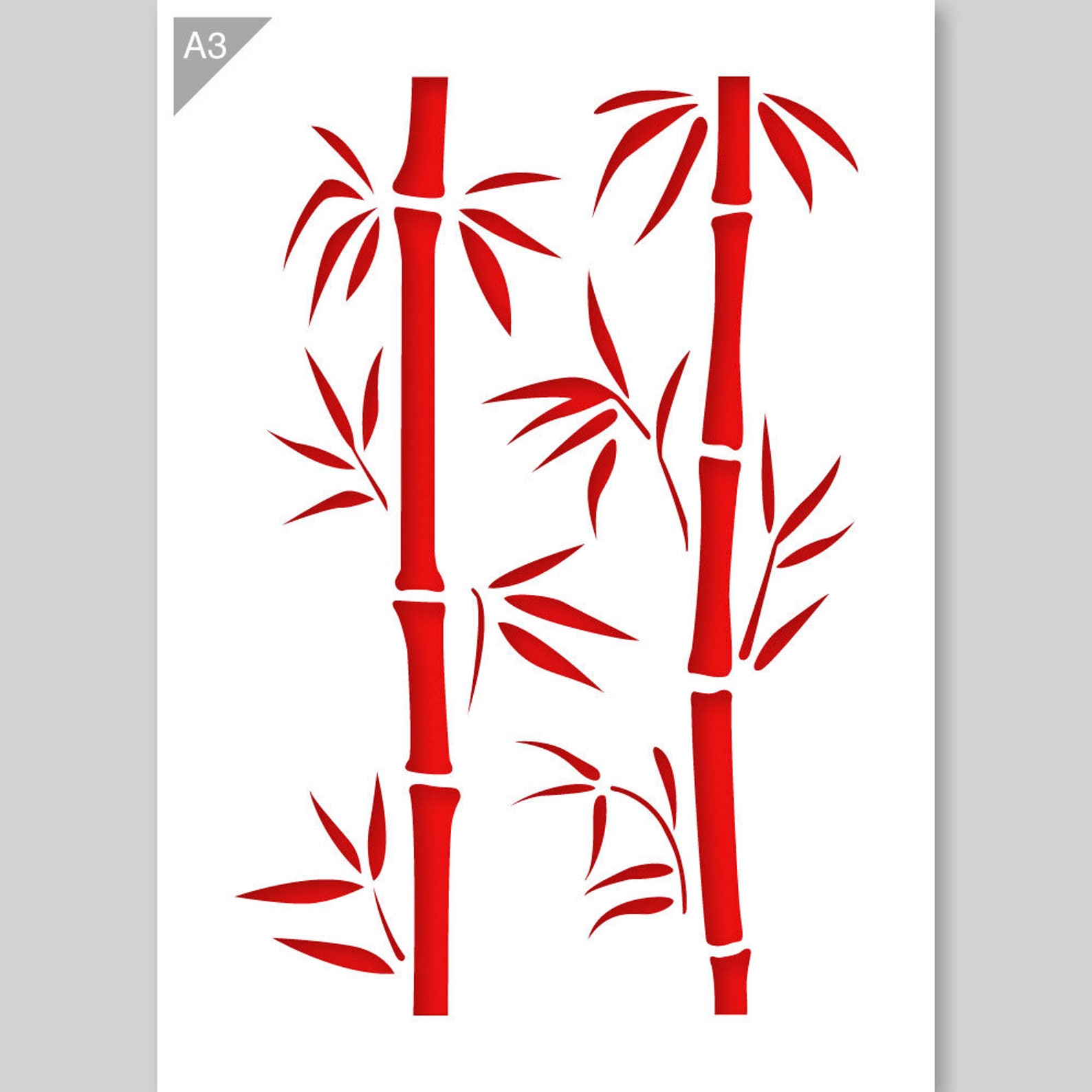 bamboo-stencil-bamboo-branch-stencil-bamboo-leaves-stencil-etsy