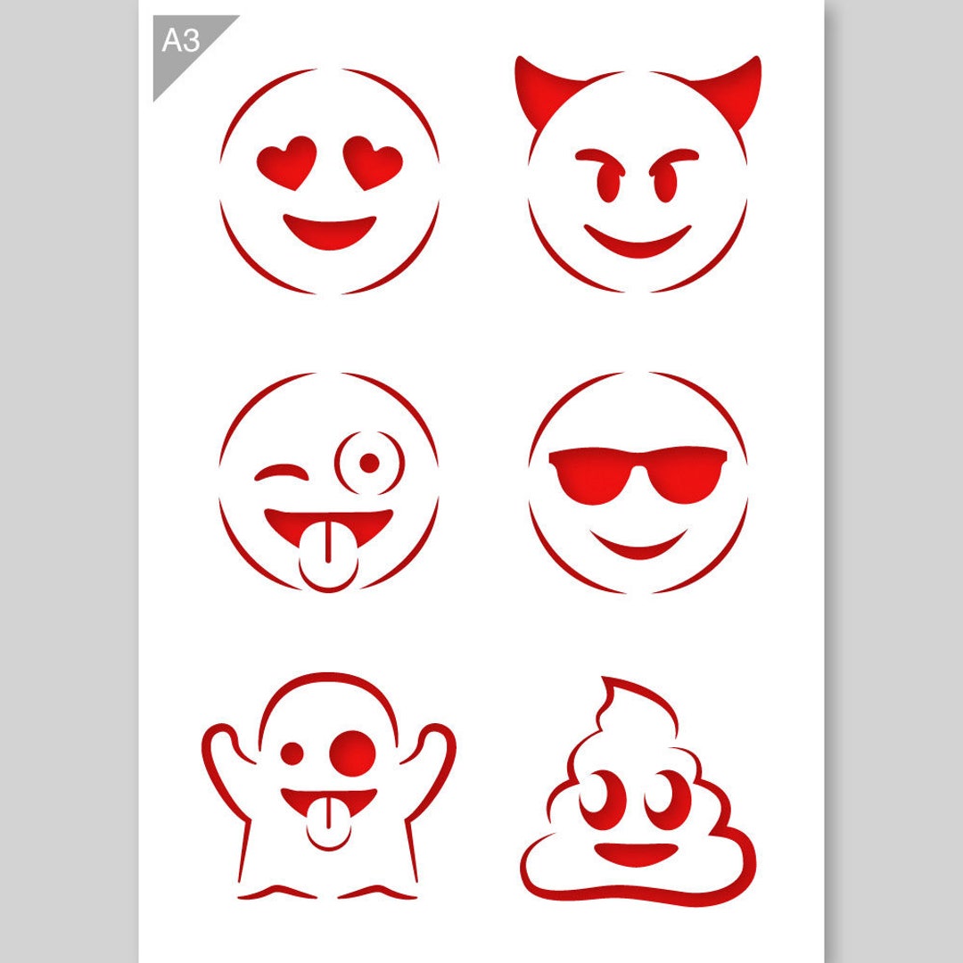 Emoji Stencil Emoticons Stencil Smiley Stencil A3 Reusable, Kids