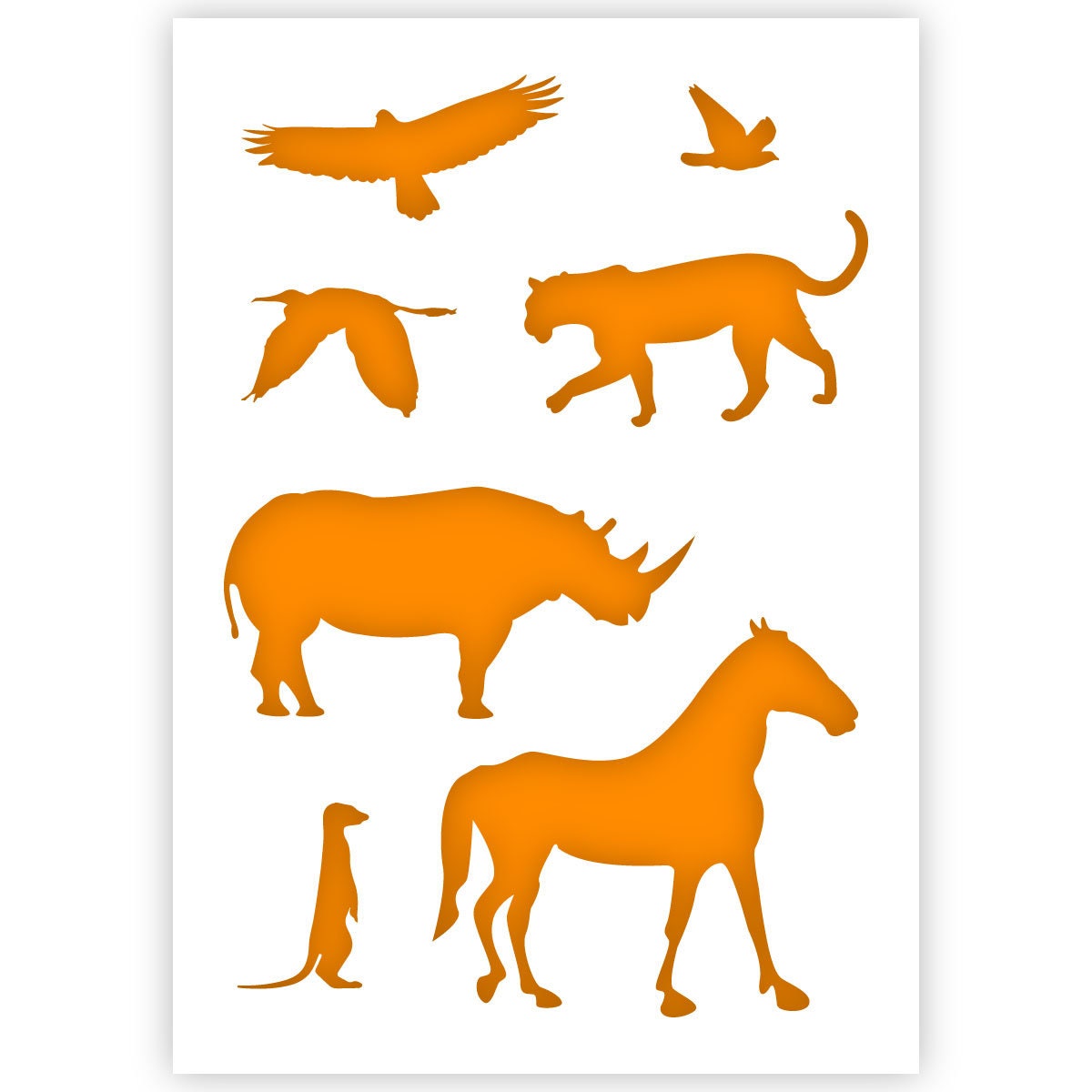 African Animals Stencil A5/A4 Size Reusable kids friendly Etsy