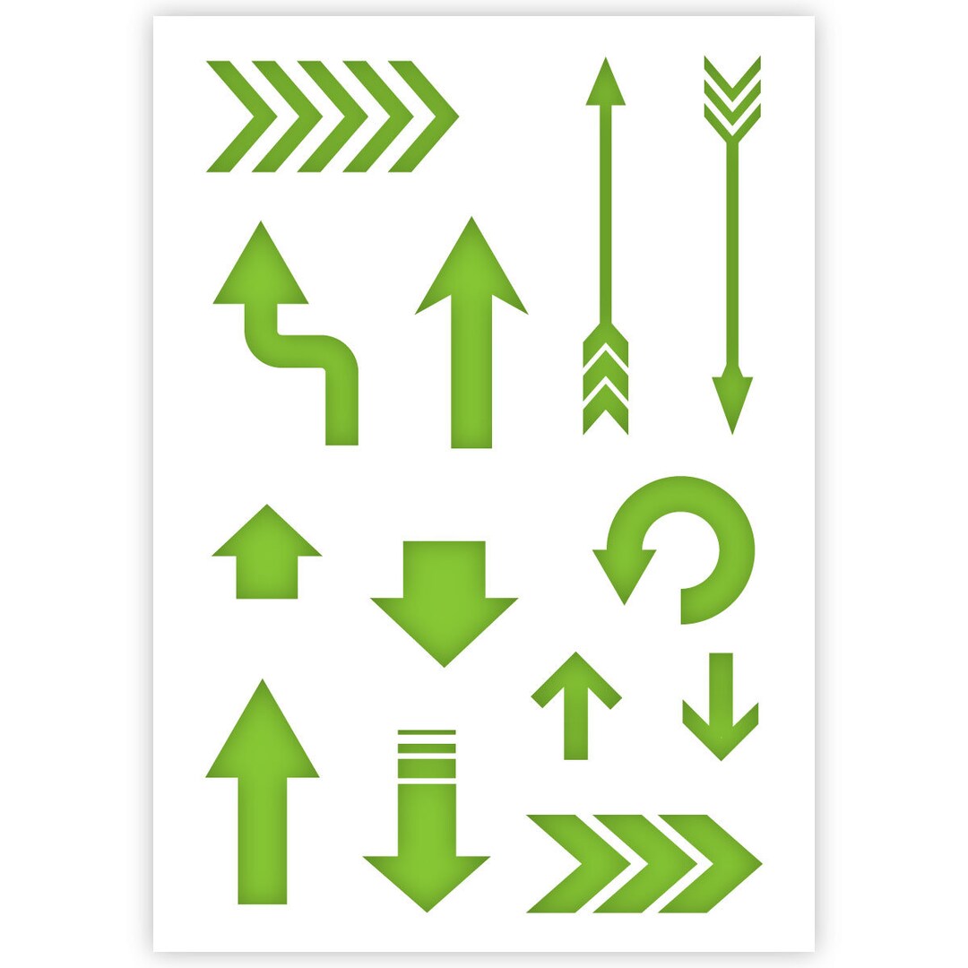 Arrow Stencil Arrows Stencil Direction Shape A3 Reusable, Kids Friendly