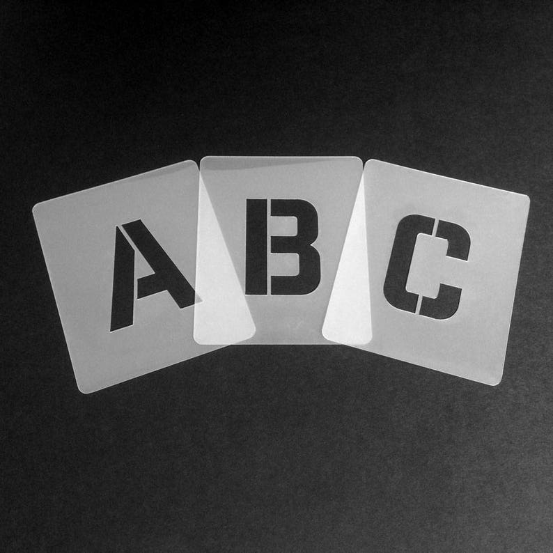 Letter Stencil Set Alphabet Stencil Uppercase Stencil Font Etsy