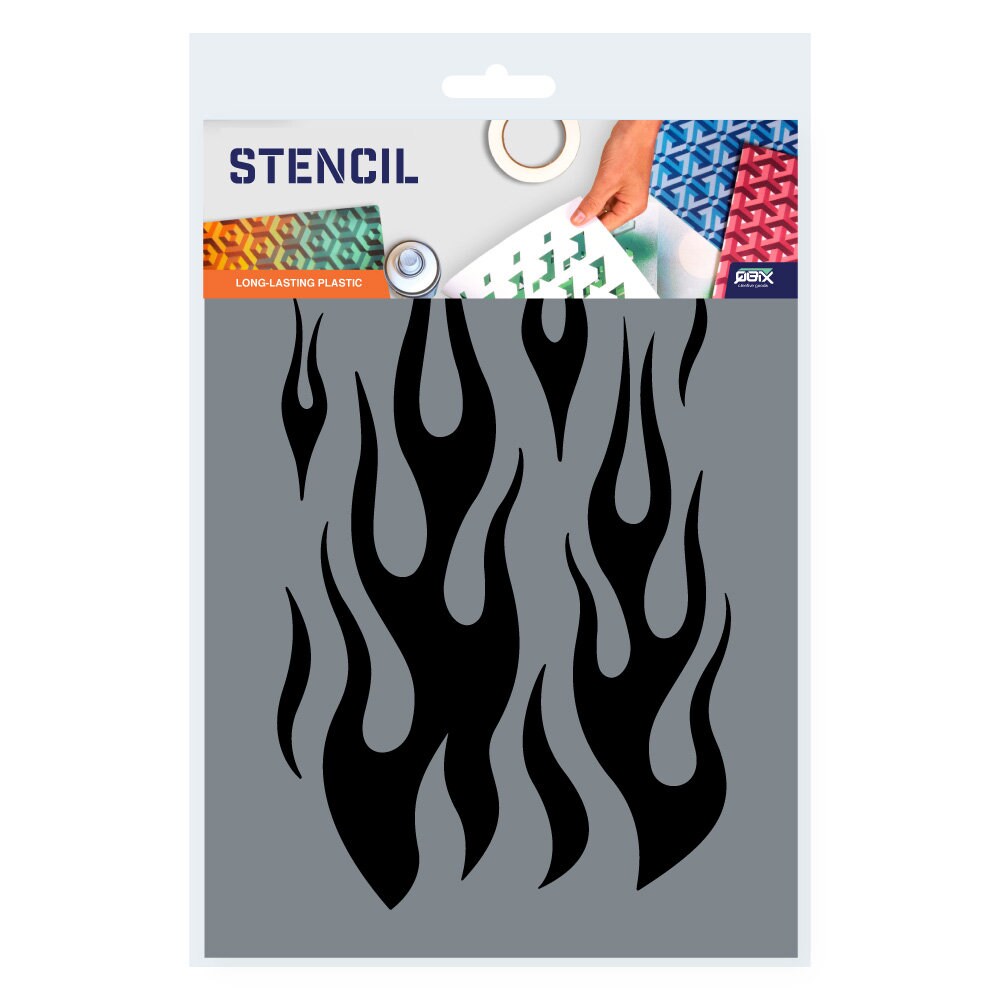 AEROSPACE Airbrush Stencil - FL2 'Flames Stencils' Set of 3