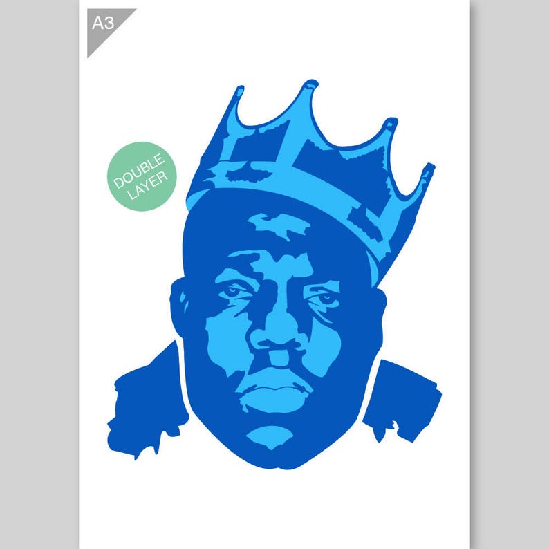 Notorious BIG Stencil Biggie Smalls Stencil 2 Capas A3 | Etsy