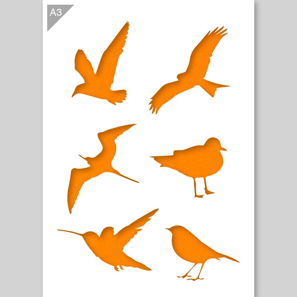 Vogel Schablone Vogel Silhouetten Möwen Schablone A3 - Etsy Schweiz
